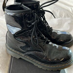 Dr Martens 1460 Silver Sparkle Zip Up Combat Boots Size 6